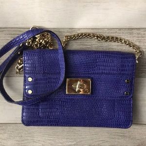 Milly faux snakeskin crossbody in purple